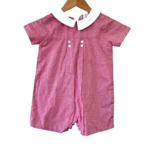 NWT C & L Smocked Boy Christmas Romper Sz 2T